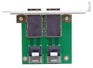 Vszerda Dual Ports Mini SAS SFF-8088 to SAS 36Pin SFF-8087 PCBA Female Adapter with PCI Bracket Vszerda Dual Ports Mini SAS SFF-8088 to SAS 36Pin SFF-8087 PCBA Female Adapter with PCI Bracket