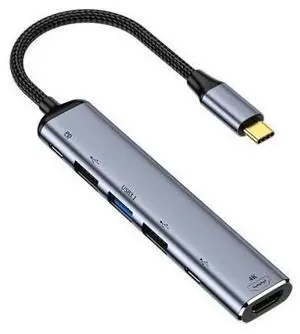 Vszerda Type C USB3.1 USB-C to HDMI 4K Dual USB 3.0 HUB Converter HDTV Multiport Adapter 60hz with Female 100W PD Power Port Vszerda Type C USB3.1 USB-C to HDMI 4K Dual USB 3.0 HUB Converter HDTV Multiport Adapter 60hz with Female 100W PD Power Port