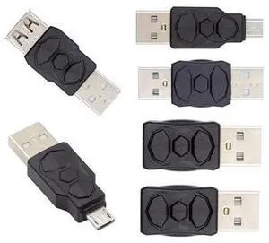 Vszerda Type-A Micro USB 2.0 Mini USB 5Pin Male to Female Extension Adapter, Support Charging and Data Sync, Black, Pack of 6pcs Vszerda Type-A Micro USB 2.0 Mini USB 5Pin Male to Female Extension Adapter, Support Charging and Data Sync, Black, Pack of 6pcs