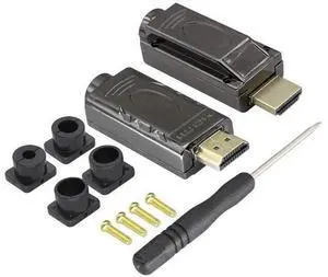 Vszerda HDMI Solderless Head Screw Terminal Adapter, HDMI Male Solderless Module Plug Junction Box HD Cable Connector Signal Module with Metal Shell Adapter.(Metal Shell)(2Pack/Male Vszerda HDMI Solderless Head Screw Terminal Adapter, HDMI Male Solderless Module Plug Junction Box HD Cable Connector Signal Module with Metal Shell Adapter.(Metal Shell)(2Pack/Male