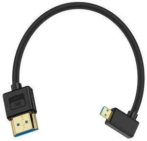 Vszerda Micro HDMI to HDMI Cable 1ft, 48Gbps, 8K@60Hz, 4K@120Hz, Right Angle 90 Degree, Ultra Thin & Short & Flexible, Compatible with Camera, Camcorder, Tablet, Monitor, HDTV Vszerda Micro HDMI to HDMI Cable 1ft, 48Gbps, 8K@60Hz, 4K@120Hz, Right Angle 90 Degree, Ultra Thin & Short & Flexible, Compatible with Camera, Camcorder, Tablet, Monitor, HDTV