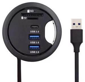 Vszerda USB 3.0 Hub Splitter, SD TF USB-C 2 Port USB Multiport Expander High Speed Type C Data Port 60mm Desk Grommet Dock Station Micro-SD Card Reader Interface for PC Desk Desktop Vszerda USB 3.0 Hub Splitter, SD TF USB-C 2 Port USB Multiport Expander High Speed Type C Data Port 60mm Desk Grommet Dock Station Micro-SD Card Reader Interface for PC Desk Desktop