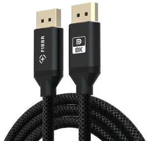 FIBBR Certified DisplayPort 1.4 Cable 6.6ft/2M, SuperSpeed DP 1.4 Cable 32.4Gbps Video DisplayPort Support 8K@60Hz, 4K@165Hz,2K@240Hz, HDR, HDCP2.2, ARC DP to DP for Gaming Monitor FIBBR Certified DisplayPort 1.4 Cable 6.6ft/2M, SuperSpeed DP 1.4 Cable 32.4Gbps Video DisplayPort Support 8K@60Hz, 4K@165Hz,2K@240Hz, HDR, HDCP2.2, ARC DP to DP for Gaming Monitor