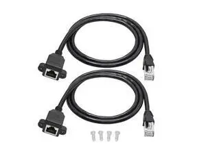 2Pcs Cat6 Ethernet Extension Cable 2FT, RJ45 Male to Female Ethernet Panel Mount with Screw Extension Shielded Cable, Compatibility Cat5e, Cat5, for PC, Laptop, Router, Smart TV, Network Switch etc 2Pcs Cat6 Ethernet Extension Cable 2FT, RJ45 Male to Female Ethernet Panel Mount with Screw Extension Shielded Cable, Compatibility Cat5e, Cat5, for PC, Laptop, Router, Smart TV, Network Switch etc