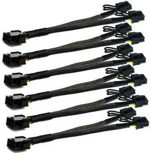 Vszerda PCI-e 6 Pin to Dual PCIe 8(6+2) Pin Graphics Card PCI Express Power Adapter GPU VGA Y-Splitter Extension Cable Mining Video Card Sleeved Power Splitter 9 inches 18 AWG 6 Pack + Bonus Vszerda PCI-e 6 Pin to Dual PCIe 8(6+2) Pin Graphics Card PCI Express Power Adapter GPU VGA Y-Splitter Extension Cable Mining Video Card Sleeved Power Splitter 9 inches 18 AWG 6 Pack + Bonus