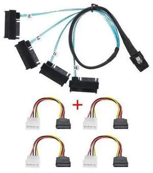 Vszerda Internal Mini SAS 4X SFF-8087 36Pin Host to SAS Hard Disk SFF-8482 29Pin Target Fanout Cable with IDE Power 100cm Vszerda Internal Mini SAS 4X SFF-8087 36Pin Host to SAS Hard Disk SFF-8482 29Pin Target Fanout Cable with IDE Power 100cm