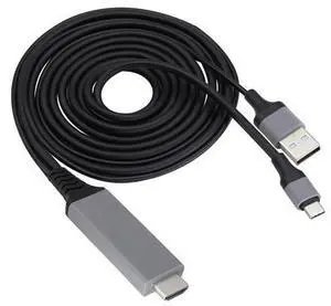 2 in 1 MHL USB Type C 3.1 Male & USB 2.0 A Male to HDMI Male 4K@30Hz HDTV Mirroring Video Audio Output Charging Cable Compatible with Android, MacBook, iPad, Thunderbolt 3(2m/Black-USB C) 2 in 1 MHL USB Type C 3.1 Male & USB 2.0 A Male to HDMI Male 4K@30Hz HDTV Mirroring Video Audio Output Charging Cable Compatible with Android, MacBook, iPad, Thunderbolt 3(2m/Black-USB C)