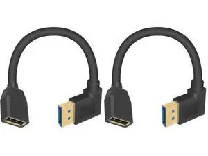 Vszerda Right Angle Displayport 1.4 Cable, 90 Degree Displayport Extension Cable (8K/60Hz, 4k/144Hz), 32.4Gbps Short Display Port Male to Female DP 1.4 Cable Cord for PC, Laptop, 15cm (Pack of 2) Vszerda Right Angle Displayport 1.4 Cable, 90 Degree Displayport Extension Cable (8K/60Hz, 4k/144Hz), 32.4Gbps Short Display Port Male to Female DP 1.4 Cable Cord for PC, Laptop, 15cm (Pack of 2)