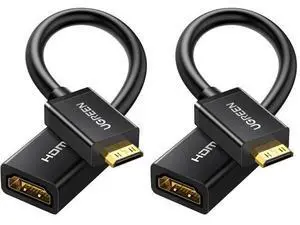 UGREEN Mini HDMI to HDMI Adapter 4K 60Hz Male to Female Adapter Compatible with Raspberry Pi, Portable Monitors, DSLR Cameras, Camcorders, Laptops, Projectors, Tablets Graphics Cards 0.6FT (Pack of 2) UGREEN Mini HDMI to HDMI Adapter 4K 60Hz Male to Female Adapter Compatible with Raspberry Pi, Portable Monitors, DSLR Cameras, Camcorders, Laptops, Projectors, Tablets Graphics Cards 0.6FT (Pack of 2)