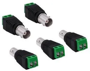 Vszerda BNC Connector BNC Female to 2Pin Solderless Screw Terminal Block Adapter Video Balun Connector for CCTV Surveillance Camera DVR TV Video-5Pcs (Female) Vszerda BNC Connector BNC Female to 2Pin Solderless Screw Terminal Block Adapter Video Balun Connector for CCTV Surveillance Camera DVR TV Video-5Pcs (Female)