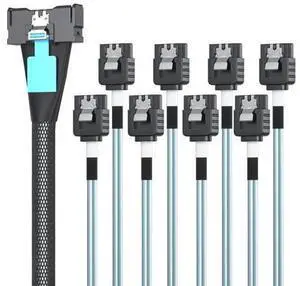 Vszerda MCIO to SATA Cable, MCIO 8X SFF-TA-1016 to 8xSATA, Mini Cool Edge IO Host/RAID to SATA Target HD, for Server Storage Backplanes & JBOD Expansion, 0.75~0.8m(2.46~2.62ft) Vszerda MCIO to SATA Cable, MCIO 8X SFF-TA-1016 to 8xSATA, Mini Cool Edge IO Host/RAID to SATA Target HD, for Server Storage Backplanes & JBOD Expansion, 0.75~0.8m(2.46~2.62ft)