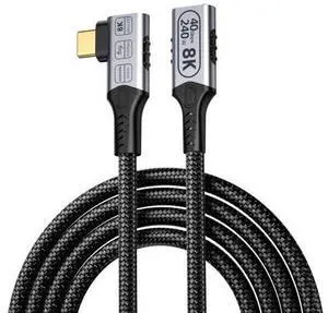 long right angle usb4 extension 6.6FT/2M for Thunderbolt 4 Extension Cable high Speed 40Gbps Data Transfer, 8k/4k@60hz video,240w Fast Charging,male to female usbc high speed 90 degree extension cable long right angle usb4 extension 6.6FT/2M for Thunderbolt 4 Extension Cable high Speed 40Gbps Data Transfer, 8k/4k@60hz video,240w Fast Charging,male to female usbc high speed 90 degree extension cable