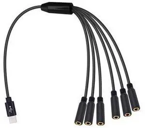 Vszerda USB C to 3.5mm Micphone Adapter, 1 to 6 Ways USB C to 3.5mm TRRS Female Headphone Audio & Mic Jack Splitter Cable Compatible with Micphone, Speaker, Galaxy, MacBook, 30cm/1ft Vszerda USB C to 3.5mm Micphone Adapter, 1 to 6 Ways USB C to 3.5mm TRRS Female Headphone Audio & Mic Jack Splitter Cable Compatible with Micphone, Speaker, Galaxy, MacBook, 30cm/1ft