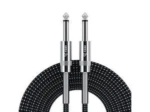 FIBBR Guitar Cable 3FT Professional Instrument Cable 1/4 inch TS Straight to Straight Electric Guitar Bass AMP Cord for Guitar, Bass, Mandolin, Keyboard, Pro Audio - Nylon Braided (Black) FIBBR Guitar Cable 3FT Professional Instrument Cable 1/4 inch TS Straight to Straight Electric Guitar Bass AMP Cord for Guitar, Bass, Mandolin, Keyboard, Pro Audio - Nylon Braided (Black)