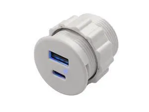Vszerda USB C & USB Embedded Mount Quick Charging Connector 15W Type C + USB Threaded Fixed Adapter 2 Port Charging Socket 5V/3.1A,LED Light,Mount on Furniture Desktop, White (only USB Charge) Vszerda USB C & USB Embedded Mount Quick Charging Connector 15W Type C + USB Threaded Fixed Adapter 2 Port Charging Socket 5V/3.1A,LED Light,Mount on Furniture Desktop, White (only USB Charge)