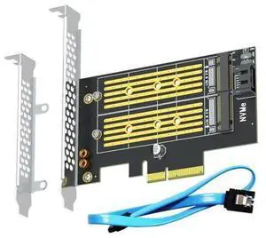 Vszerda PA12 Dual M.2 SSD PCIe X4 Adapter Without Heatsink for One M.2 NVMe SSD and One M.2 SATA SSD, Support PCIe 4.0 SSD and OS Boot from M.2 NVMe SSD Vszerda PA12 Dual M.2 SSD PCIe X4 Adapter Without Heatsink for One M.2 NVMe SSD and One M.2 SATA SSD, Support PCIe 4.0 SSD and OS Boot from M.2 NVMe SSD
