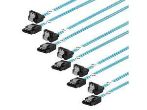Vszerda SATA-III Cable: 0.5M, 5 Pack Thin 90-Degree SATA Right-Angle Straight to Angled 6 Gbps Data Cable for Hard Drive, Computer, SDD, HDD, Blue (1.6FT) Vszerda SATA-III Cable: 0.5M, 5 Pack Thin 90-Degree SATA Right-Angle Straight to Angled 6 Gbps Data Cable for Hard Drive, Computer, SDD, HDD, Blue (1.6FT)
