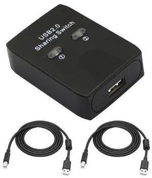 Vszerda USB 2.0 Printer Sharer Switcher, USB Type B Adapter 2 in 1 Out 2 Devices Shared 1 Printer Scanner with Manual Switcher and LED Light (Including 2Pcs 4.9FT USB Printer Cables) Vszerda USB 2.0 Printer Sharer Switcher, USB Type B Adapter 2 in 1 Out 2 Devices Shared 1 Printer Scanner with Manual Switcher and LED Light (Including 2Pcs 4.9FT USB Printer Cables)