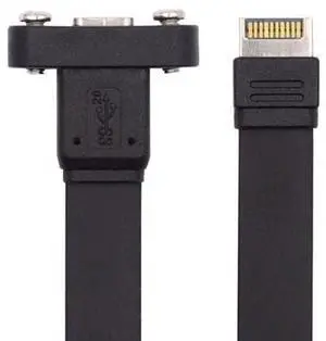 Vszerda USB 3.2 Extension Data Cable 20Gbps, IDC Type-E 20Pin to USB-C Type-C Female Front Panel Header Adapter Cord 1.6FT, Flexible Flat FPC Design, Support SSD HDD, Phone, Tablet Vszerda USB 3.2 Extension Data Cable 20Gbps, IDC Type-E 20Pin to USB-C Type-C Female Front Panel Header Adapter Cord 1.6FT, Flexible Flat FPC Design, Support SSD HDD, Phone, Tablet