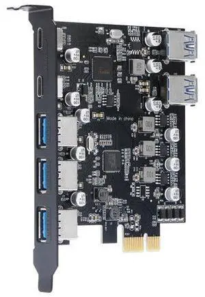 Vszerda PCIe to USB 3.0 5X USB-A and 2X USB-C Ports Expansion Card,PCI Express Internal USB 3 Hub Converter for Desktop PCS Riser Card Vszerda PCIe to USB 3.0 5X USB-A and 2X USB-C Ports Expansion Card,PCI Express Internal USB 3 Hub Converter for Desktop PCS Riser Card