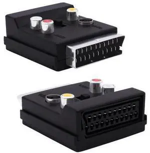 Vszerda SCART Male to Female 3RCA RGB S-Video(SVHS) Converter Switchable SCART Adapter Plug with SVideo 3 RCA - Composite Video Left + Right Stereo/Mono Audio and Video Connector-2pcs Vszerda SCART Male to Female 3RCA RGB S-Video(SVHS) Converter Switchable SCART Adapter Plug with SVideo 3 RCA - Composite Video Left + Right Stereo/Mono Audio and Video Connector-2pcs
