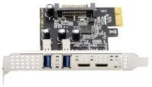 Vszerda 5Gbps USB3.1 Gen1 Dual Type-A & Type-C USB-C Female to PCI-E Express 1x Card Adapter uPD720201 with Low Profile Bracket Vszerda 5Gbps USB3.1 Gen1 Dual Type-A & Type-C USB-C Female to PCI-E Express 1x Card Adapter uPD720201 with Low Profile Bracket