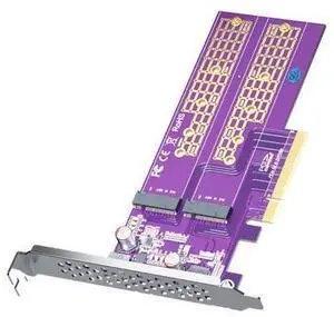Vszerda 2-Port M.2 NVMe Adapter M-Key, PCIe X8 Gen3. Requires Motherboard BIOS Support for Bifurcation, Support SSD 22110 and Below Size Vszerda 2-Port M.2 NVMe Adapter M-Key, PCIe X8 Gen3. Requires Motherboard BIOS Support for Bifurcation, Support SSD 22110 and Below Size