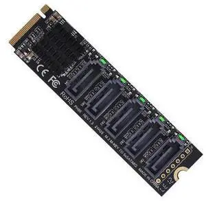 Vszerda NVME M-Key PCI Express NGFF to SATA 3.0 6Gbps 5 Ports Adapter Converter Hard Drive Extension Card JMB585 2280 for NAS Computer (5-Ports) Vszerda NVME M-Key PCI Express NGFF to SATA 3.0 6Gbps 5 Ports Adapter Converter Hard Drive Extension Card JMB585 2280 for NAS Computer (5-Ports)