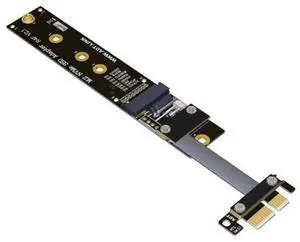 Vszerda M.2 M Key NVMe SSD to PCI-e PCIe x1 Adapter Riser Card PCIe 4X to 1x Extension Cable Flexible Flat Cable PCI Express 1x Gen3.0 R14SF (15cm) Vszerda M.2 M Key NVMe SSD to PCI-e PCIe x1 Adapter Riser Card PCIe 4X to 1x Extension Cable Flexible Flat Cable PCI Express 1x Gen3.0 R14SF (15cm)