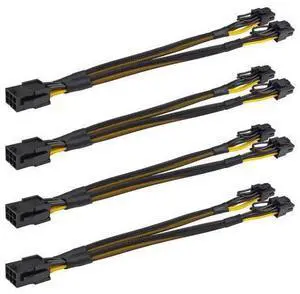 Vszerda (4 Pack) PCIe Splitter, JZYMOD 6 Pin Female to Dual PCI-E 8 Pin (6+2) Male Flexible Sleeved Extention Cable PCI-e VGA Y-Splitters Mining Video Card Sleeved GPU Power Adapter(9.4inch/24cm) Vszerda (4 Pack) PCIe Splitter, JZYMOD 6 Pin Female to Dual PCI-E 8 Pin (6+2) Male Flexible Sleeved Extention Cable PCI-e VGA Y-Splitters Mining Video Card Sleeved GPU Power Adapter(9.4inch/24cm)