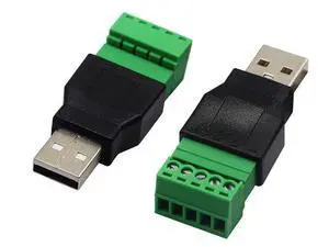Vszerda USB 2.0 A Screw Terminal Block Connector USB 2.0 A Male Plug to 5 Pin/Way Female Bolt Screw Shield terminals Pluggable Type Adapter Connector Converter 300V 8A(2Pack) (Male) Vszerda USB 2.0 A Screw Terminal Block Connector USB 2.0 A Male Plug to 5 Pin/Way Female Bolt Screw Shield terminals Pluggable Type Adapter Connector Converter 300V 8A(2Pack) (Male)