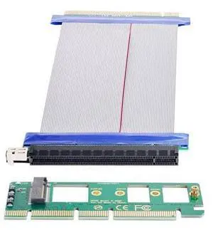 Vszerda NGFF M-Key NVME AHCI SSD to PCI-E 3.0 16x x16 Vertical Adapter with Cable Male to Female Extension Vszerda NGFF M-Key NVME AHCI SSD to PCI-E 3.0 16x x16 Vertical Adapter with Cable Male to Female Extension