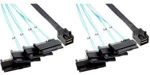 Vszerda Mini-SAS to SAS-Cable: 0.5M SFF-8643 to SAS SFF-8643 to SFF-8482 Connector 4X SFF-8482 with SATA Power Adapter Cable (1.6FT) (Pack of 2) Vszerda Mini-SAS to SAS-Cable: 0.5M SFF-8643 to SAS SFF-8643 to SFF-8482 Connector 4X SFF-8482 with SATA Power Adapter Cable (1.6FT) (Pack of 2)
