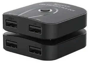 USB 2.0 Switch 2 in 2 Out, USB Switcher 2 Computers Sharing Keyboard and Mouse Printer Scanner Webcam, Printer Splitter for 2 Computers, 2 Port USB Selector Switch USB 2.0 Switch 2 in 2 Out, USB Switcher 2 Computers Sharing Keyboard and Mouse Printer Scanner Webcam, Printer Splitter for 2 Computers, 2 Port USB Selector Switch