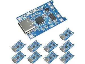 Vszerda 10PCS 1A High Current 18650 Lithium Battery Charging Board 5V Type-C USB Interface Input Charge Module with Double Protection Vszerda 10PCS 1A High Current 18650 Lithium Battery Charging Board 5V Type-C USB Interface Input Charge Module with Double Protection