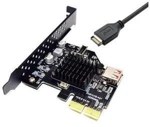 Vszerda USB 3.1 Front Panel Socket USB 2.0 to PCI-E Express Adapter Card for Motherboard Black Vszerda USB 3.1 Front Panel Socket USB 2.0 to PCI-E Express Adapter Card for Motherboard Black