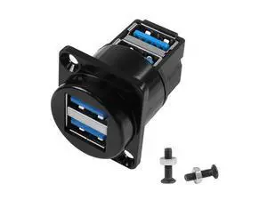 Vszerda Dual USB 3.0 Panel Mount 90 Angle Adapter, 2 Female to 2 Female Right Angle Connector, Dual USB3.0 Data Transfer and Charging, Extended Extension Vszerda Dual USB 3.0 Panel Mount 90 Angle Adapter, 2 Female to 2 Female Right Angle Connector, Dual USB3.0 Data Transfer and Charging, Extended Extension