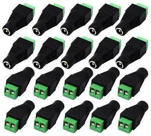 Vszerda DC 5.5 X 2.1mm Adapter - 2.1mm to 5.5mm Female Barrel Power Jack to 2 Pin/Way Female Bolt Screw Type Terminals Connector for CCTV Security Camera, LED Strip Light (20 Pack) Vszerda DC 5.5 X 2.1mm Adapter - 2.1mm to 5.5mm Female Barrel Power Jack to 2 Pin/Way Female Bolt Screw Type Terminals Connector for CCTV Security Camera, LED Strip Light (20 Pack)