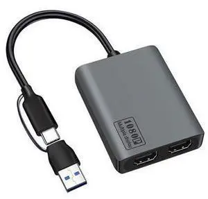 Vszerda USB C/A 3.0 to Dual HDMI Adapter,MST USB C/A 3.0 to 2X HDMI Monitor Converter, HDM I Splitter for Dual Monitors, Support 3 Different Screens (Extend & Mirror) for Windows & Mac Vszerda USB C/A 3.0 to Dual HDMI Adapter,MST USB C/A 3.0 to 2X HDMI Monitor Converter, HDM I Splitter for Dual Monitors, Support 3 Different Screens (Extend & Mirror) for Windows & Mac