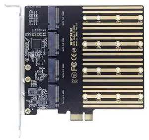 Vszerda High-Speed 4 SATA NGFF Key B+M SSD to PCI-E 1x Motherboard Desktop Adapter SSD Card ASM1064 2280 with Hot Swap Vszerda High-Speed 4 SATA NGFF Key B+M SSD to PCI-E 1x Motherboard Desktop Adapter SSD Card ASM1064 2280 with Hot Swap
