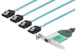 Vszerda 12G 30AWG External Mini SAS HD SFF-8644 Female wiht PCBA to 4 Port SATA for Hard Disk Data Server Raid Cable Adapter (0.5M) Vszerda 12G 30AWG External Mini SAS HD SFF-8644 Female wiht PCBA to 4 Port SATA for Hard Disk Data Server Raid Cable Adapter (0.5M)