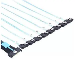 Vszerda MCIO 8X SFF-8654 8i PCI-E Ultraport Slimline 5.0 to 8X SATA 7P Left Female Cable (0.8m) Vszerda MCIO 8X SFF-8654 8i PCI-E Ultraport Slimline 5.0 to 8X SATA 7P Left Female Cable (0.8m)
