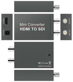 Vszerda HDMI to SDI Converter, Converter One HDMI in Two SDI Output (with Power Supply Adapter, Audio Embedder Support HDMI 1.3, SD/HD/3G-SDI 1080P for Camera CCTV Vszerda HDMI to SDI Converter, Converter One HDMI in Two SDI Output (with Power Supply Adapter, Audio Embedder Support HDMI 1.3, SD/HD/3G-SDI 1080P for Camera CCTV