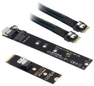 Vszerda NGFF M-Key NVME Male to Female Extension Cable 40cm with SFF-8654 Connector for Mainboard SSD 2280/22110 Vszerda NGFF M-Key NVME Male to Female Extension Cable 40cm with SFF-8654 Connector for Mainboard SSD 2280/22110