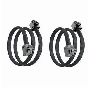 Vszerda SFF-8643 to SFF-8643 Internal MiniSAS HD Cable with Sideband, Support up to 4 Lanes of SAS Data, Work with Server, Raid Card & PCI Express Controller, 0.8-m(2.6ft), 2 Pack Vszerda SFF-8643 to SFF-8643 Internal MiniSAS HD Cable with Sideband, Support up to 4 Lanes of SAS Data, Work with Server, Raid Card & PCI Express Controller, 0.8-m(2.6ft), 2 Pack