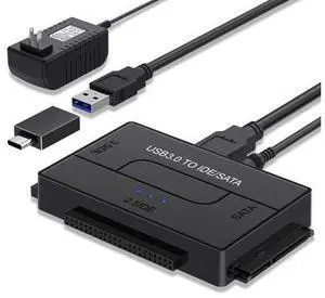 Vszerda USB 3.0 to SATA IDE Hard Drive Reader, External Hard Drive Ultra Recovery Converter Universal Hard Drive Adapter Kit for 2.5/3.5 HDD/SSD Hard Drive Disk, Include 12V/2A Power Adapter Vszerda USB 3.0 to SATA IDE Hard Drive Reader, External Hard Drive Ultra Recovery Converter Universal Hard Drive Adapter Kit for 2.5/3.5 HDD/SSD Hard Drive Disk, Include 12V/2A Power Adapter