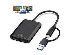 Vszerda USB 3.0 to Dual HD Adapter, Type C to HD Splitter for 2 Monitors, Double 1080P@60Hz Universal Multiple Screen Connector, Extended Display Adapter for MacOS 10.15/Windows 11/10/8.1/8/7 Vszerda USB 3.0 to Dual HD Adapter, Type C to HD Splitter for 2 Monitors, Double 1080P@60Hz Universal Multiple Screen Connector, Extended Display Adapter for MacOS 10.15/Windows 11/10/8.1/8/7
