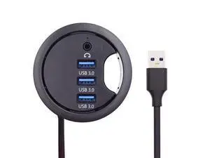 Vszerda USB 3.0 Hub Splitter, Sound Card 3 Port USB Multiport Expander 60mm Desk Grommet Dock Station Headphone Mic Audio Interface for PC Desk Desktop Vszerda USB 3.0 Hub Splitter, Sound Card 3 Port USB Multiport Expander 60mm Desk Grommet Dock Station Headphone Mic Audio Interface for PC Desk Desktop