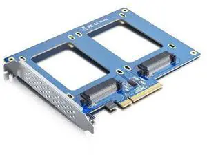 Vszerda Dual U.2 NVMe SSD PCIe 3.0 X8 Adapter Card, 2-Port SFF-8639 for 2.5" U.2 SSD, Bifurcation Required, Full-Height Bracket, Windows/Linux/VMware Compatible Vszerda Dual U.2 NVMe SSD PCIe 3.0 X8 Adapter Card, 2-Port SFF-8639 for 2.5" U.2 SSD, Bifurcation Required, Full-Height Bracket, Windows/Linux/VMware Compatible