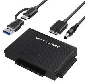 Vszerda USB C to IDE SATA Hard Drive Reader, Upgraded Reader Ultra Recovery Converter Universal Hard Drive Adapter Kit for 2.5/3.5 HDD/SSD Hard Drive Disk, Include 12V/2A Power Adapter Vszerda USB C to IDE SATA Hard Drive Reader, Upgraded Reader Ultra Recovery Converter Universal Hard Drive Adapter Kit for 2.5/3.5 HDD/SSD Hard Drive Disk, Include 12V/2A Power Adapter